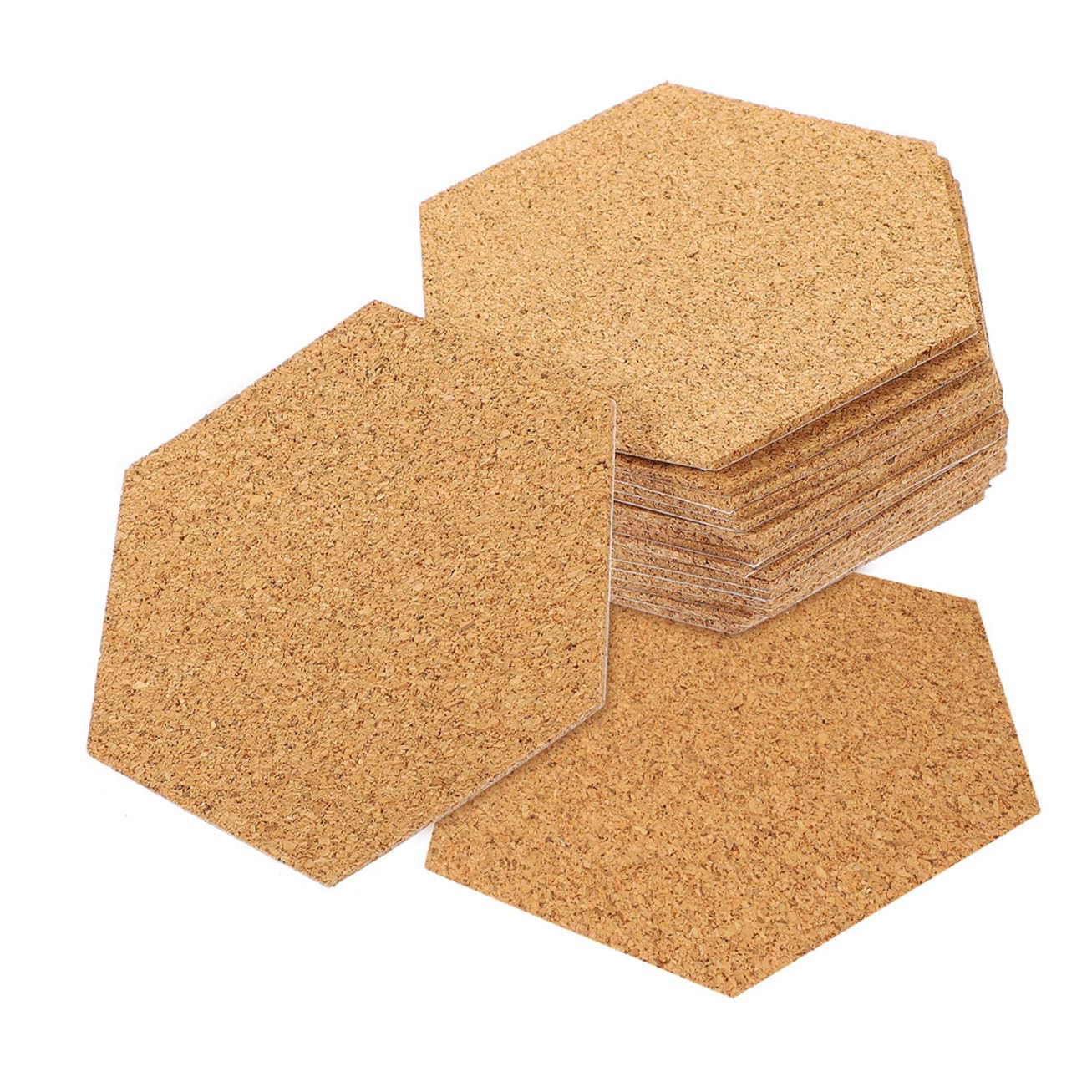 SOIMISS 120 piezas Azulejos de Corcho Hexagonales Autoadhesivos Pads de Corcho Recortables y Escribibles para Protección de Mesas Posavasos DIY y Decoración del Hogar Absorbentes de
