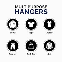 Vista 7 de Paquete de 30 perchas para niños y bebés de plástico, fabricadas en EE. UU., para niños, bebés, niños pequeños, ropa de bebé, color negro, 30