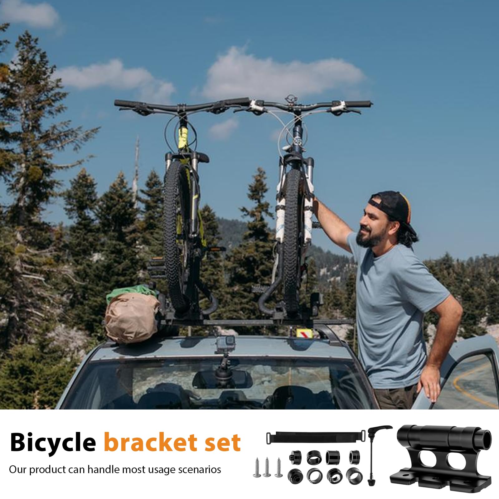 Porte-vélo Pour Voiture, Porte-Bagages Toit De Voiture Aluminium Pour