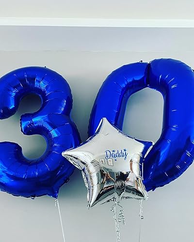 Miniatura 4 de Globos digitales de 40 pulgadas, color azul marino, gigantes, gigantes, gigantes, enormes de 60 pulgadas, de Mylar con número de helio, globos