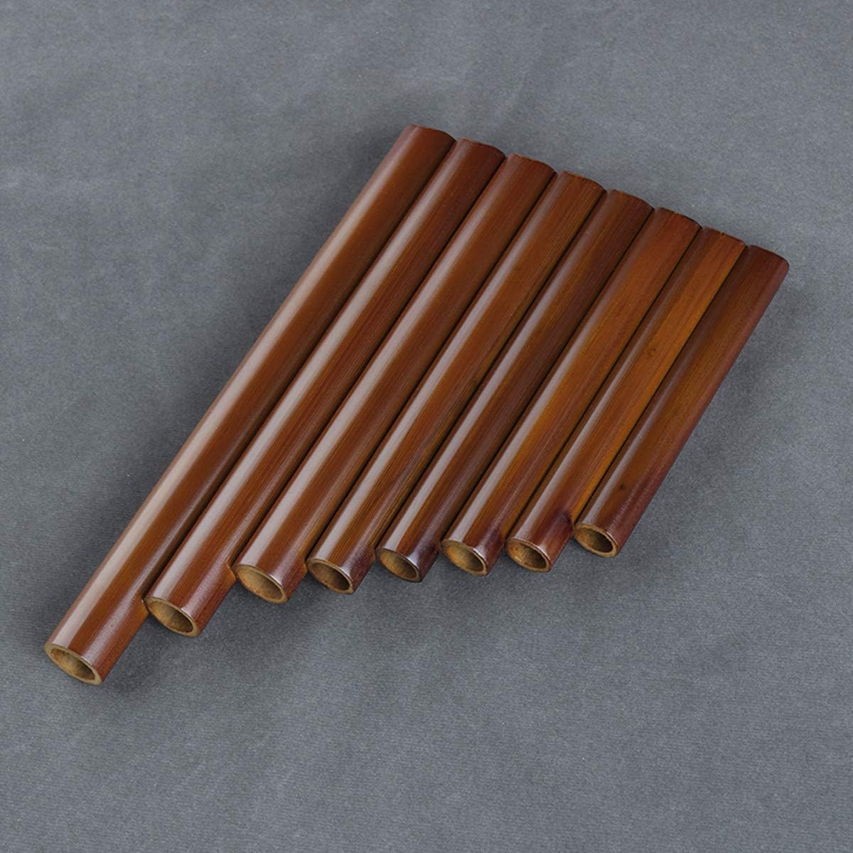 8 Pipes Natural Bamboo Mini Portable Pan Flute Chinese Traditional Musical Instrument Brown Pan Pipes Easy to Learn (Right Hand) : Musical Instruments