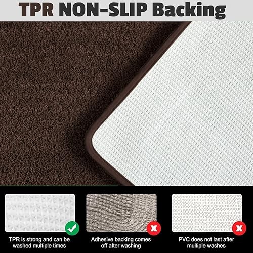 Miniatura 4 de Yafa Home Fashion 1 alfombra de baño suave de microfibra sólida, respaldo antideslizante de TPR