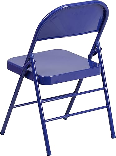 Miniatura 6 de Flash Furniture HERCULES COLORBURST Series - Silla plegable de metal con triple refuerzo y doble bisagra, color azul cobalto