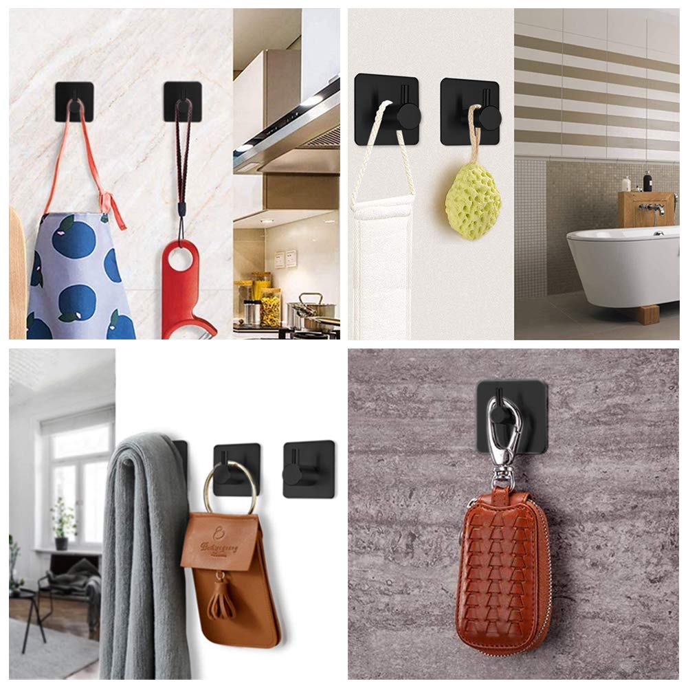 Anfly RV Toilet Paper Holder Camper,Self Adhesive Toilet Paper Holder with 2 Hanging Hooks for Campers, Bathroom, Kitchen and Bedroom,No Drill/Wall Mount, Black — Amazon image 8
