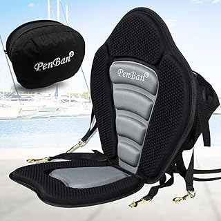 Universal Deluxe Kayak Seat Cushion with Storage Bag for Kayak,Padded Boat,SUP,Canoe,Fishing Boat,Seats with 4