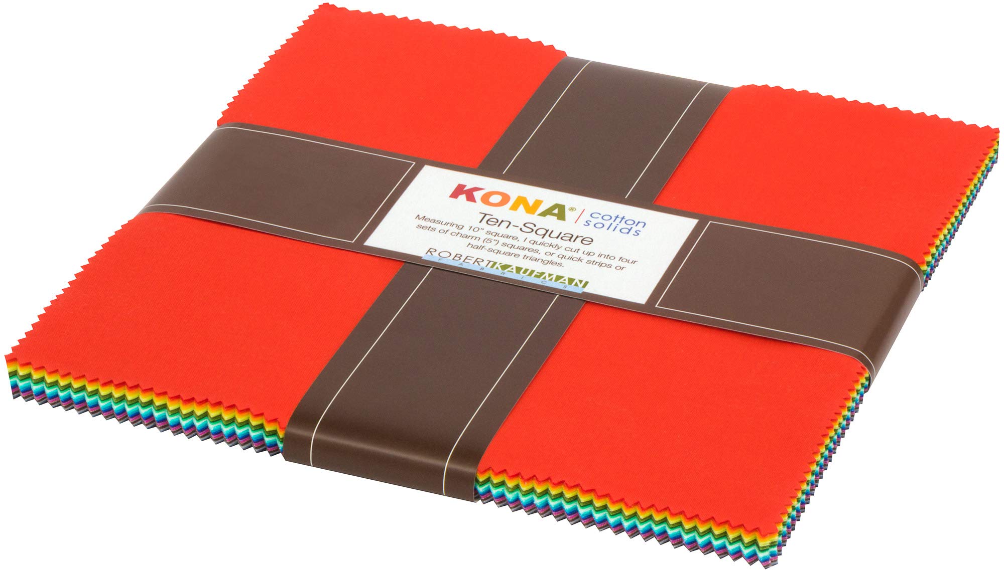 Robert Kaufman Cotton Cuadrados de algodón de 10 Pulgadas Kona nuevos Colores 2019 42 Piezas, Tela, Multicolor, Unidad