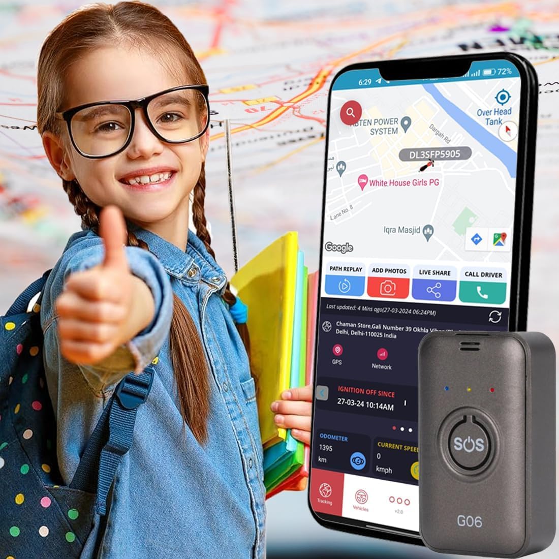 - Acumen Track GF-06 Mini Wireless GPS Tracker for Kids, Car & Bike | Real-Time Tracking, Voice Monitoring, SOS Button, Geo-Fence, 850 mAh Battery | iOS & Android App, 1-Year Warranty