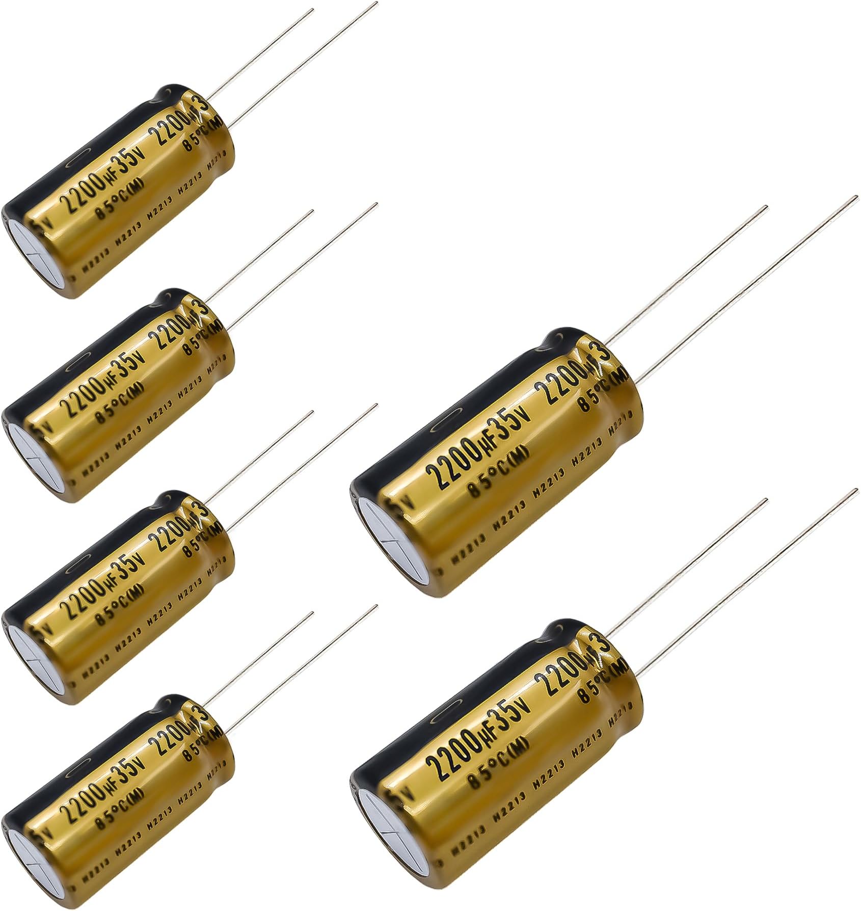 6 pcs Nichicon FG Capacitors 35V 2200uf Audio Grade