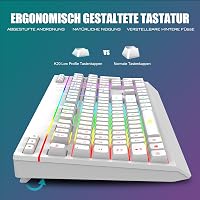 RedThunder K20 Wireless Gaming Billentyűzet és Egér Szett, QWERTZ DE, RGB Háttérvilágítás, 4800DPI 6