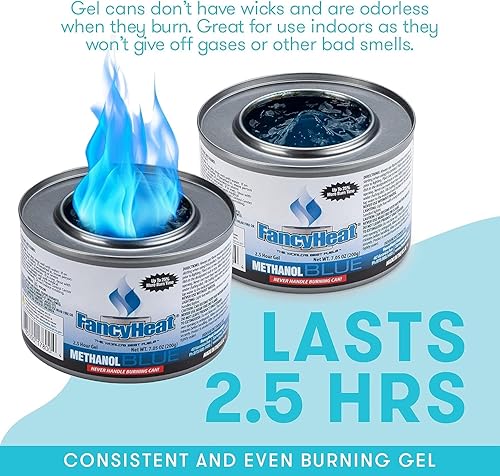 Miniatura 5 de 12 latas de gel calentadoras de alimentos para rocar platos, calentadores de alimentos para bufé, quemadores para calentar alimentos, platos de