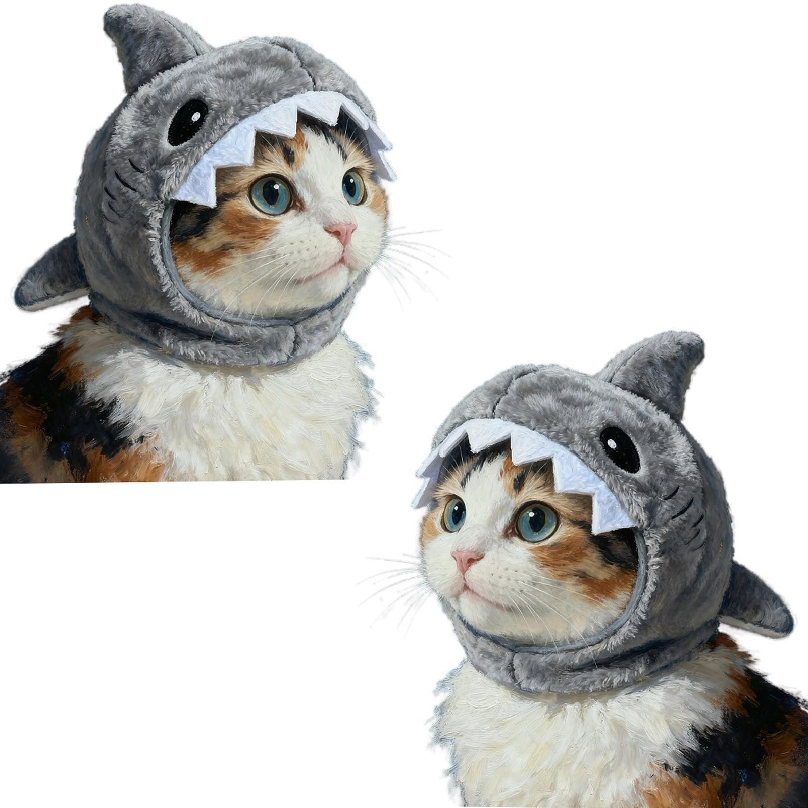 Gorro de pez para mascotas pequeños perros y gatos disfraz de felpa suave