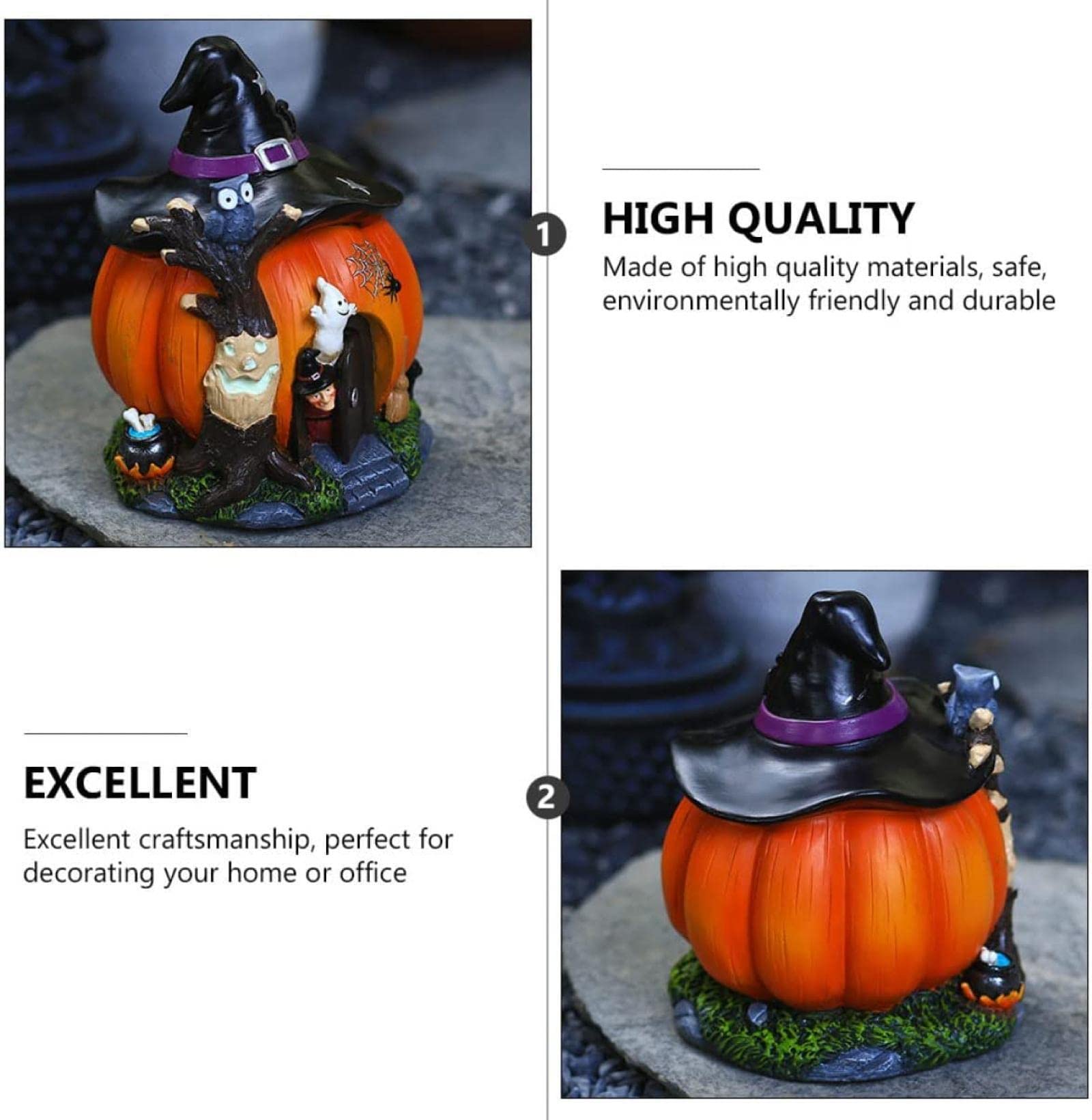 Amazon.co.jp: ハロウィンの魔女カボチャハウスの置物 ハロウィン