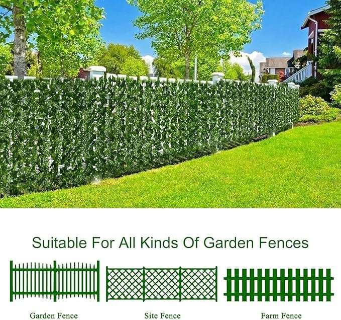 Valla de hiedra artificial, rollo de setos de hojas verdes de 3 m x 1,5 m para protección de jardín y uso al aire libre (hojas de camote)