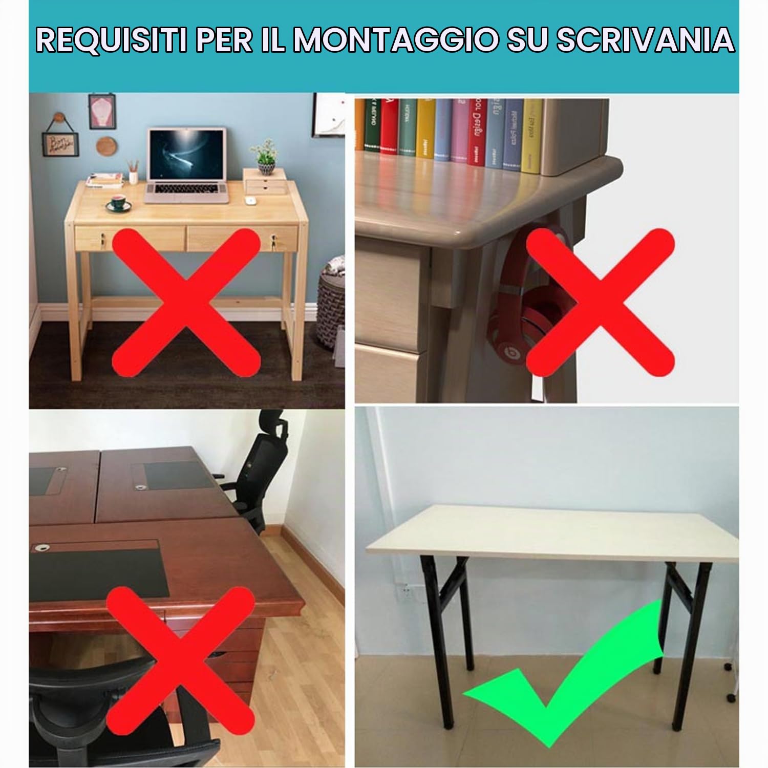 Vassoio estensibile ergonomico da scrivania, 65 cm x 25 cm, supporto per tastiera, morsetto senza punzonatura sul ripiano di estensione della scrivania, supporto per gomito del computer, per