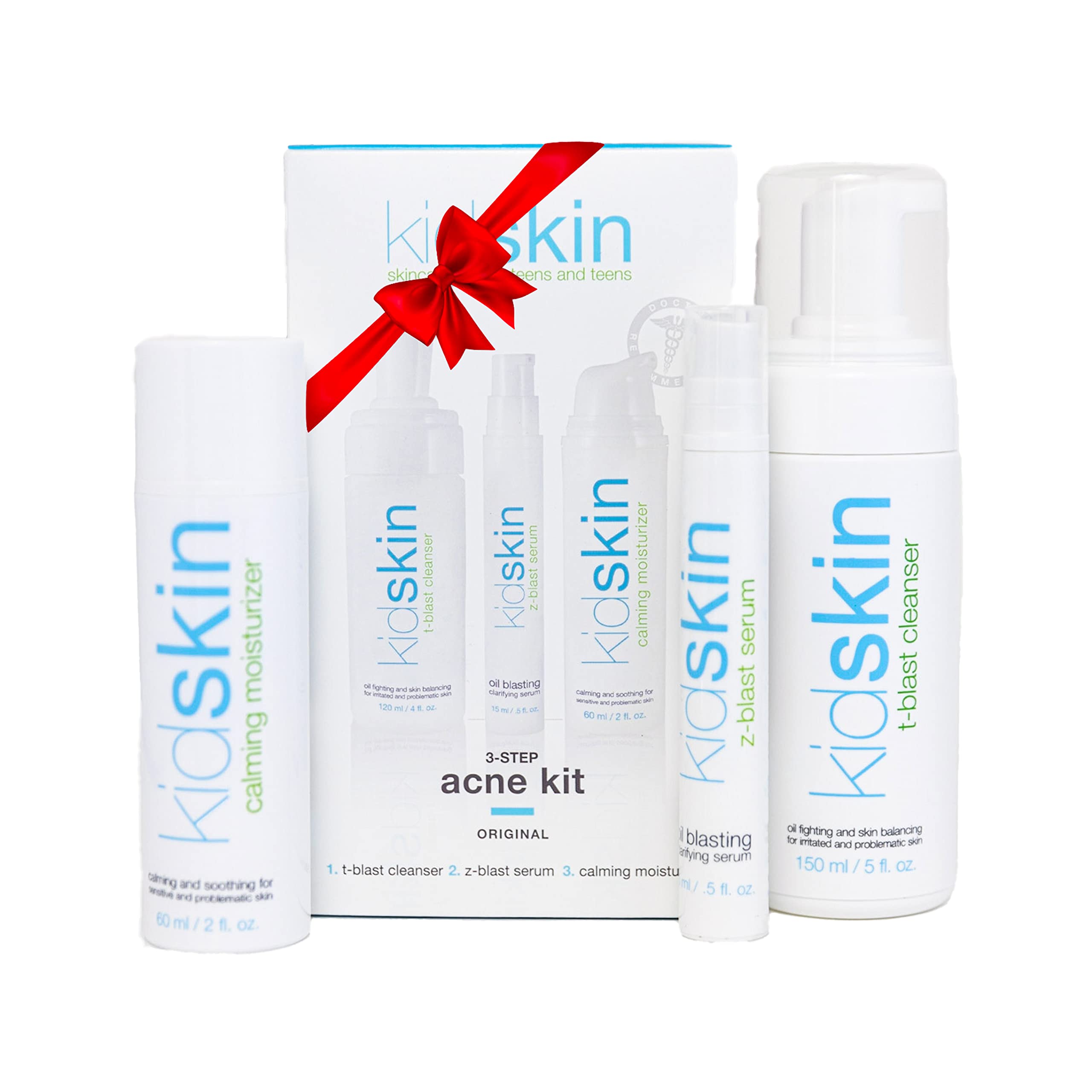 Kidskin ThreeStep Acne Treatment Kit for Kids, Tweens, Teens Face