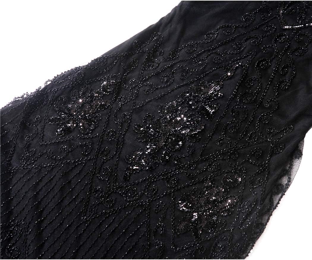 MISSCHEN Women's 1920s Art Deco Fringed Sequin Dress Gatsby Costume Dress with Sleeve YLS018 - Image 4