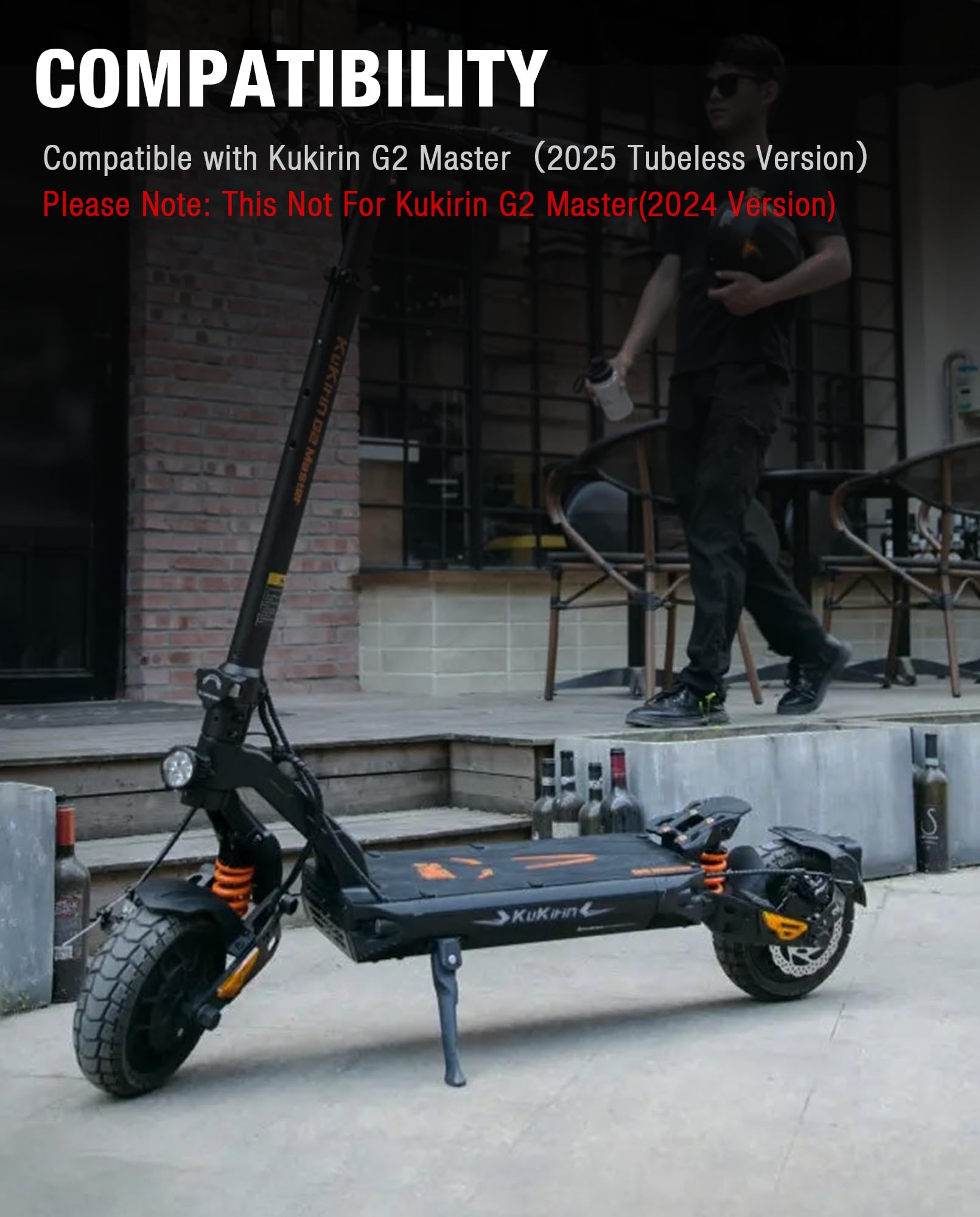 10x2.75-6.5 Schlauchloser Geländereifen als Ersatz – Kompatibel mit KuKirin G2 Master (Version 2025), 10 Zoll Vakuumreifen rutschfest und verschleißfest, Originalzubehör