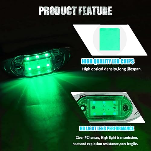 Miniatura 2 de Ourbest 6 luces LED de 12 a 24 V, sustituyen las luces de separaciónmarcador en muchos camiones pesados y medianos, semircamiones, también