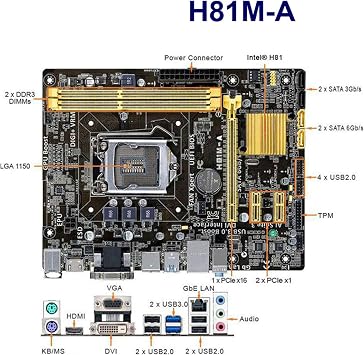 Computer Motherboards Fit for Asus H81M-A Motherboard LGA 1150 DDR3 16GB PCI-E 2.0 SATA III USB3.0 Desktop Motherboard