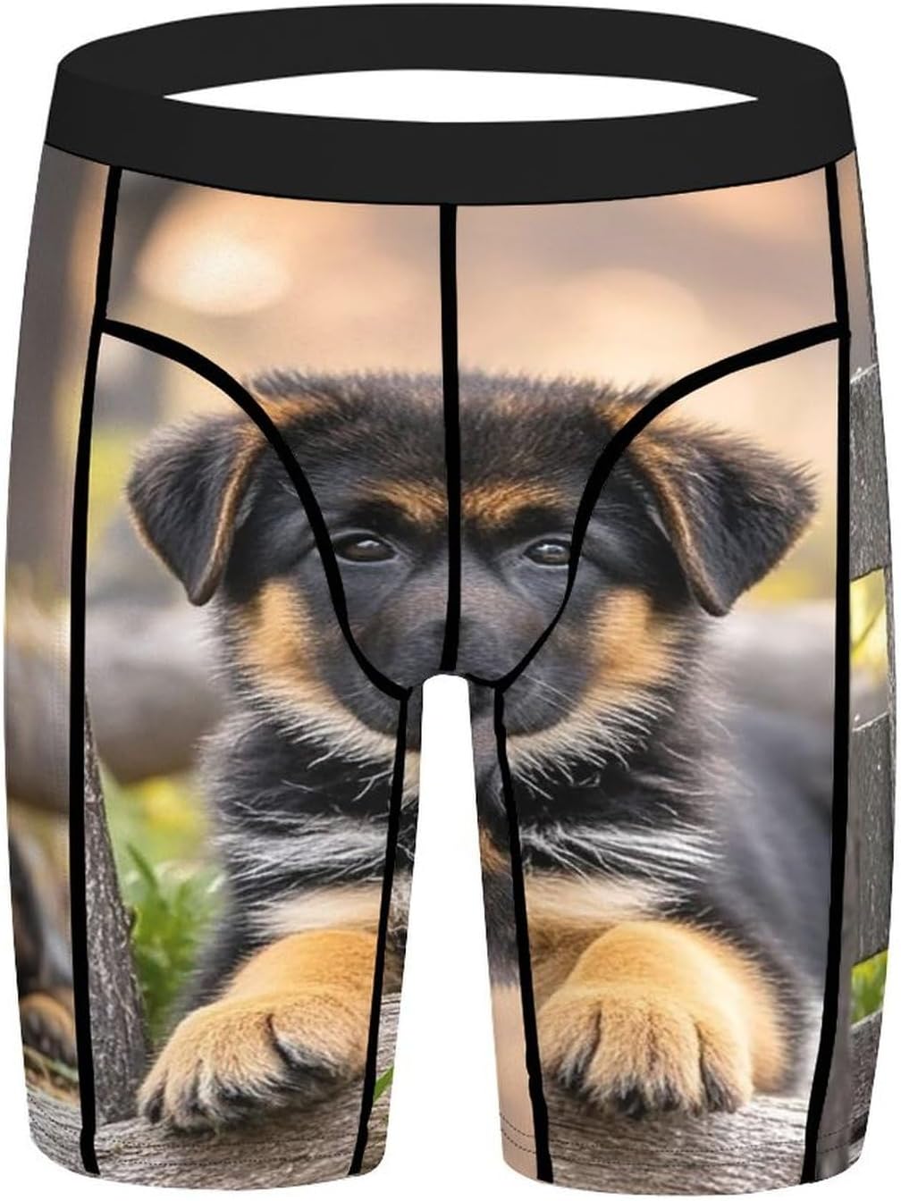 German Shepherd Puppy Compression Shorts Men Spandex Sport Shorts Workout Performance Baselayer Underwear