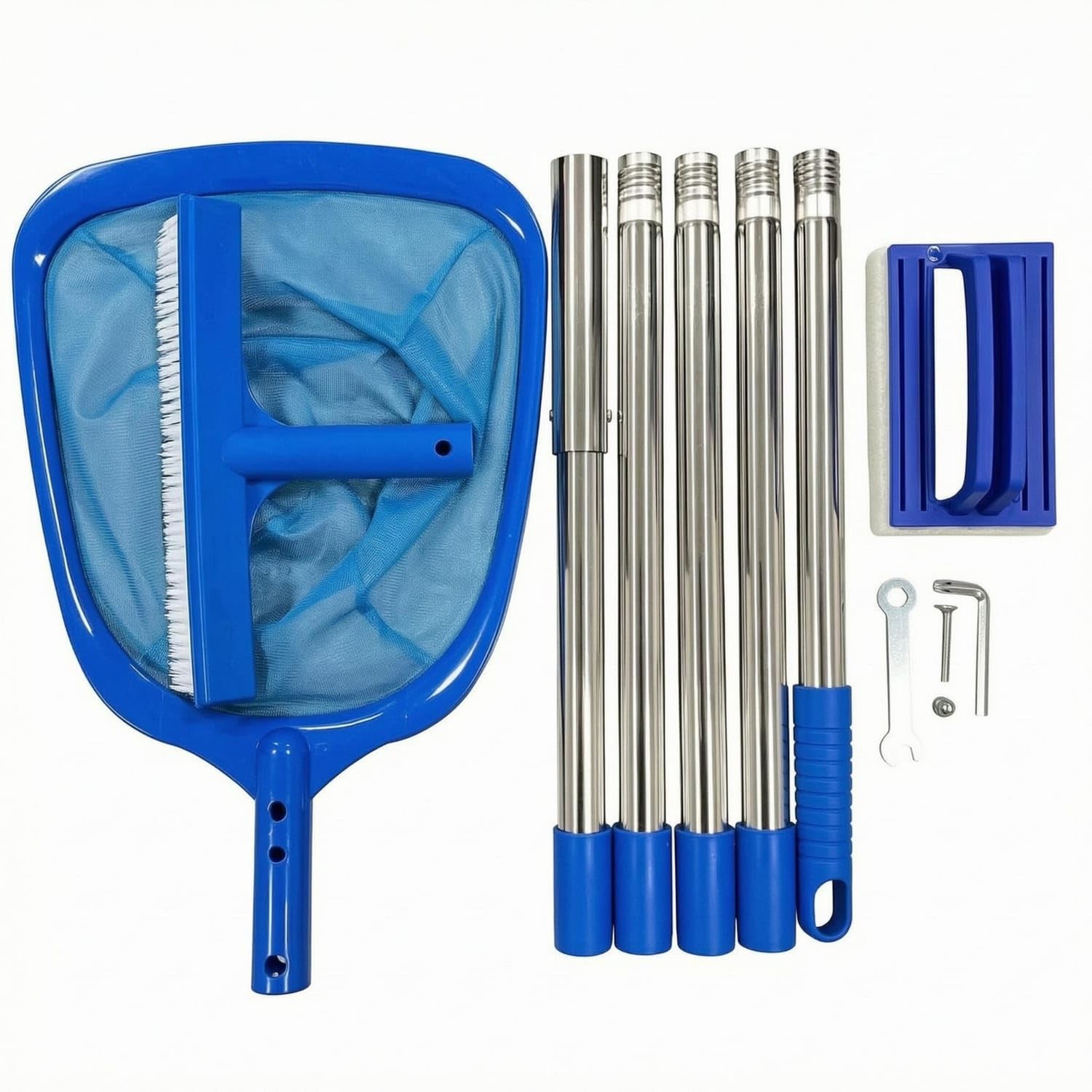 Fine Mesh Leaf Skimmer Net Set Dense Bristles Pool Brush Set Stainless Steel Pole Cleaning Kit Blue Plastic for Debris Removal, 5-Pack | Home & Garden | Yard, Garden & Outdoor Living-image-39