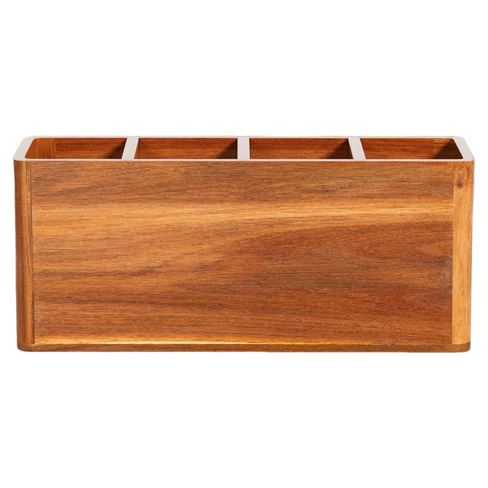 Soporte de madera para utensilios de cocina, organizador de cubiertos y estante para cucharas para mesa, perfecto para uso doméstico y gabinete para Navidad