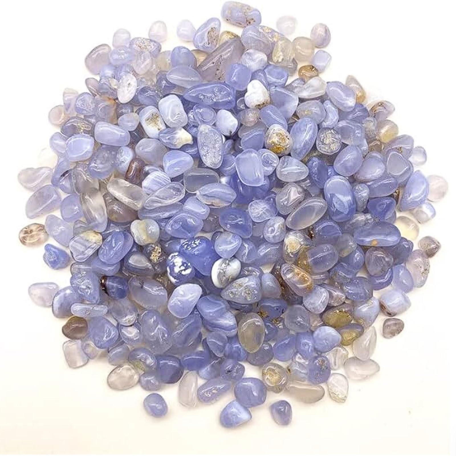 Pépites d'Agate Bleue Naturelle DIY Cristal Pierre pour Aquarium Décoration Paysagement Ornement Plante en Pot 500g 3-12mm(7-9mm (500g))