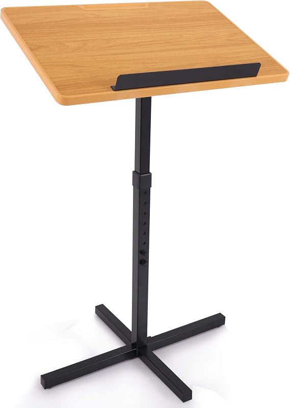 Pyle Portable Floor Lectern Podium Stand-Height Adjustable Steady Standing Design Teacher Speaker Lecture Classroom Presentation Stand, Laptop Computer Book Holder w/ Slanted Top Shelf PLCTND44,BLACK