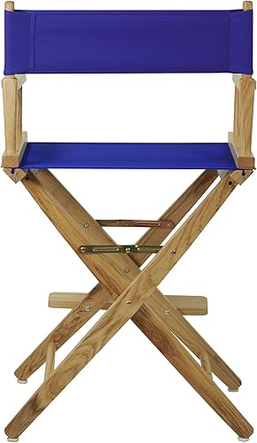 Miniatura 5 de American Trails Silla de director extra ancha de 24 pulgadas, marco natural con lona azul real, altura de mostrador