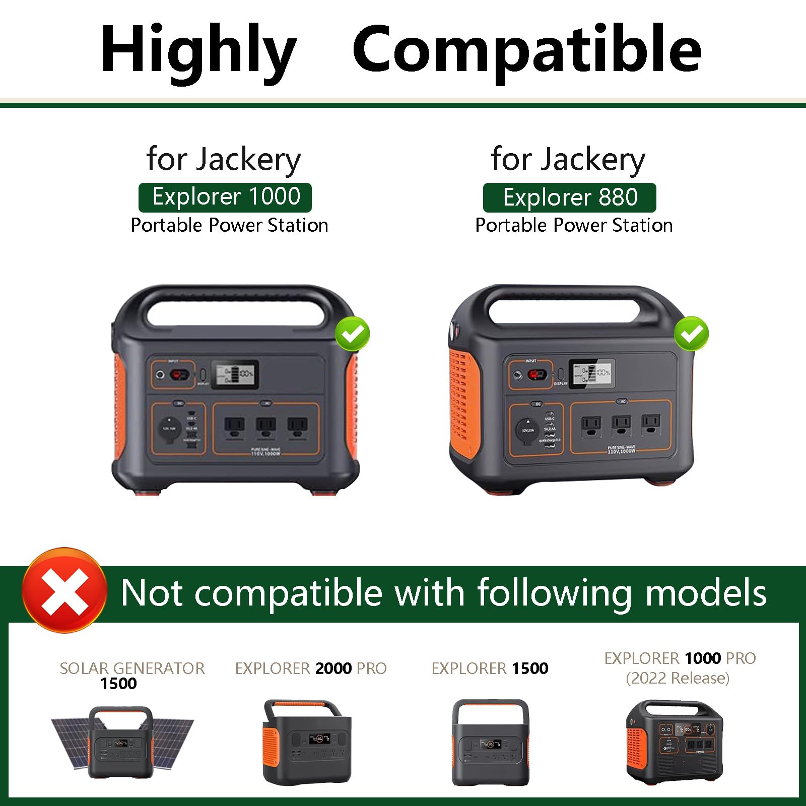 Fuente de alimentación de 24 V para cargador Jackery 1000 880, compatible con Jackery Explorer 1000 E1000 Explorer 880 E880 estación de energía portátil, generador solar, adaptador de fuente de