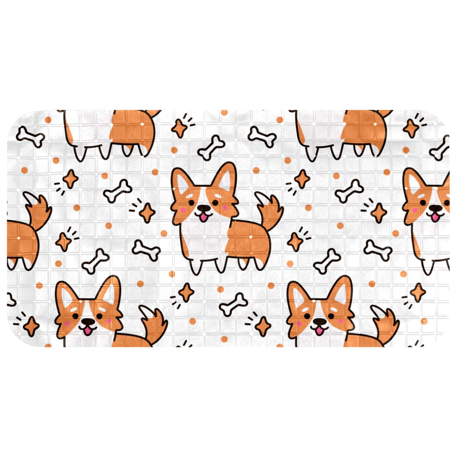 Tapis de bain pour sols en marbre Bennigiry antiderapant mignon motif chien 68x37 cm