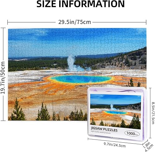 Miniatura 3 de Grand Prismatic Springs in Yellowstone National Park - Rompecabezas de 1000 piezas para adultos, rompecabezas de suelo, juegos educativos divertidos