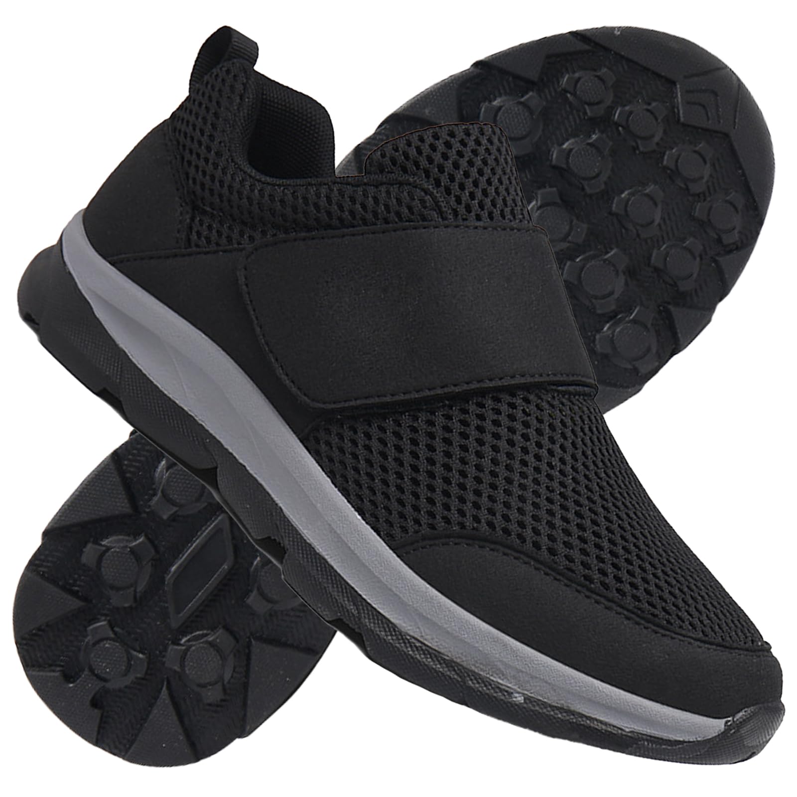 Zapatos ortopédicos para Caminar Zapatos Diabéticos para Hombre Zapatos Anchos Especiales para Pies Hinchados Cómodas Zapatillas Ajustables para Aliviar el Dolor de Pies,Negro,42/260mm