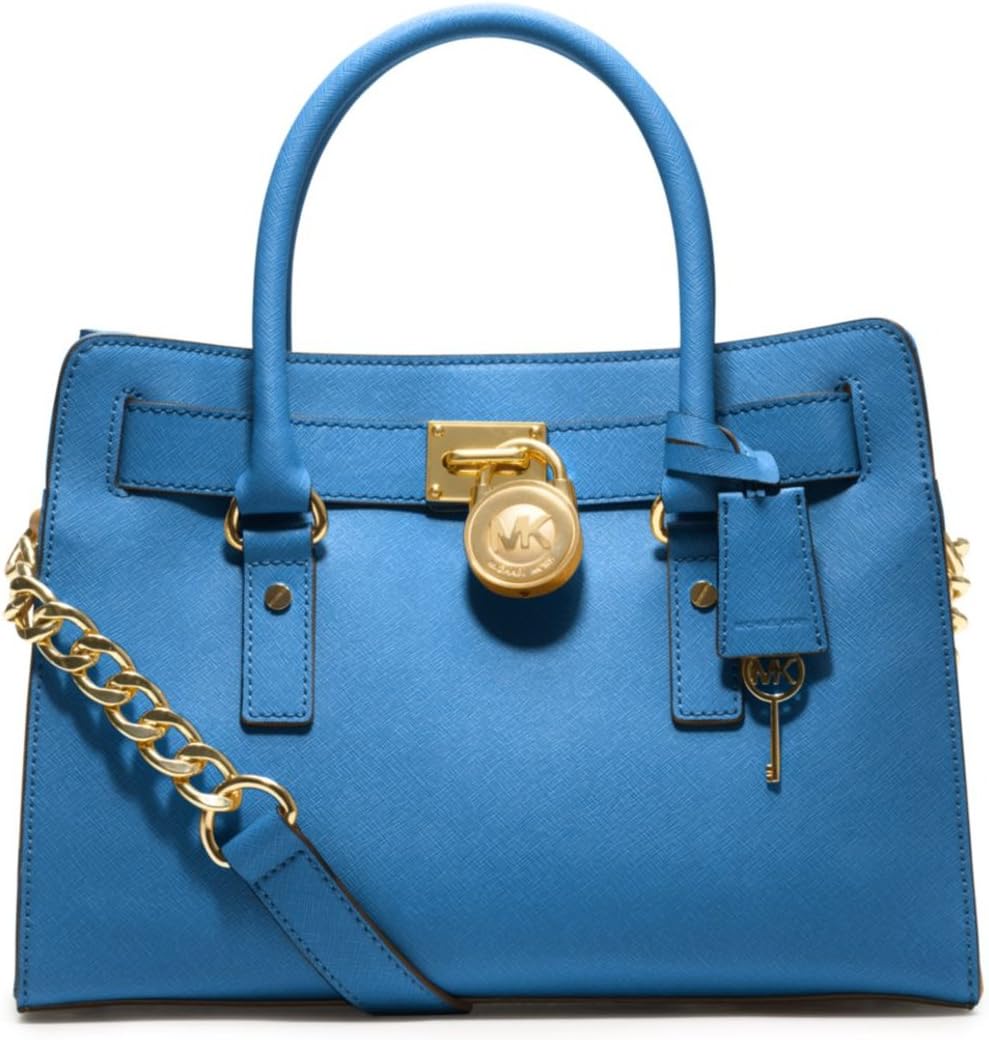Michael Kors Hamilton Ew Satchel Heritage Blue Leather