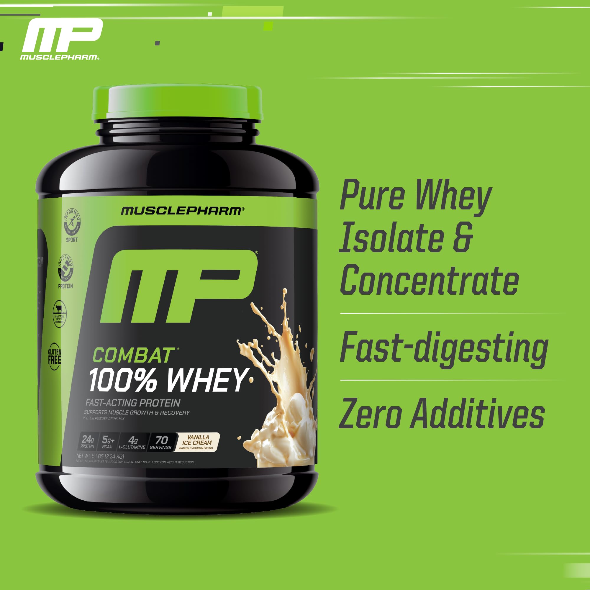 Amazon.com: MusclePharm Combat 100% Whey Protein Powder, Vanilla