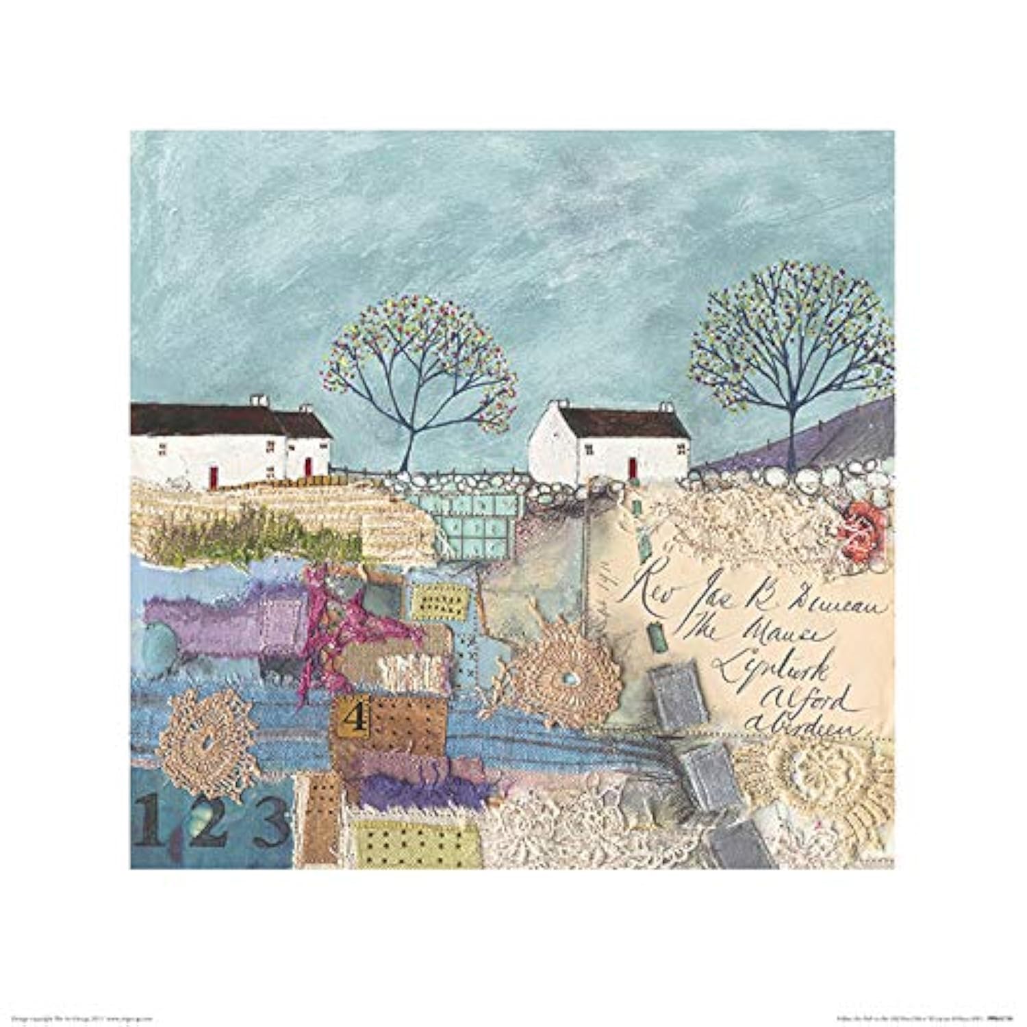 The Art Group Louise O'Hara (Follow the Path to the Old Post Office) -Art Print 40 x 40cm, Paper, Multicoloured, 40 x 40 x 1.3 cm