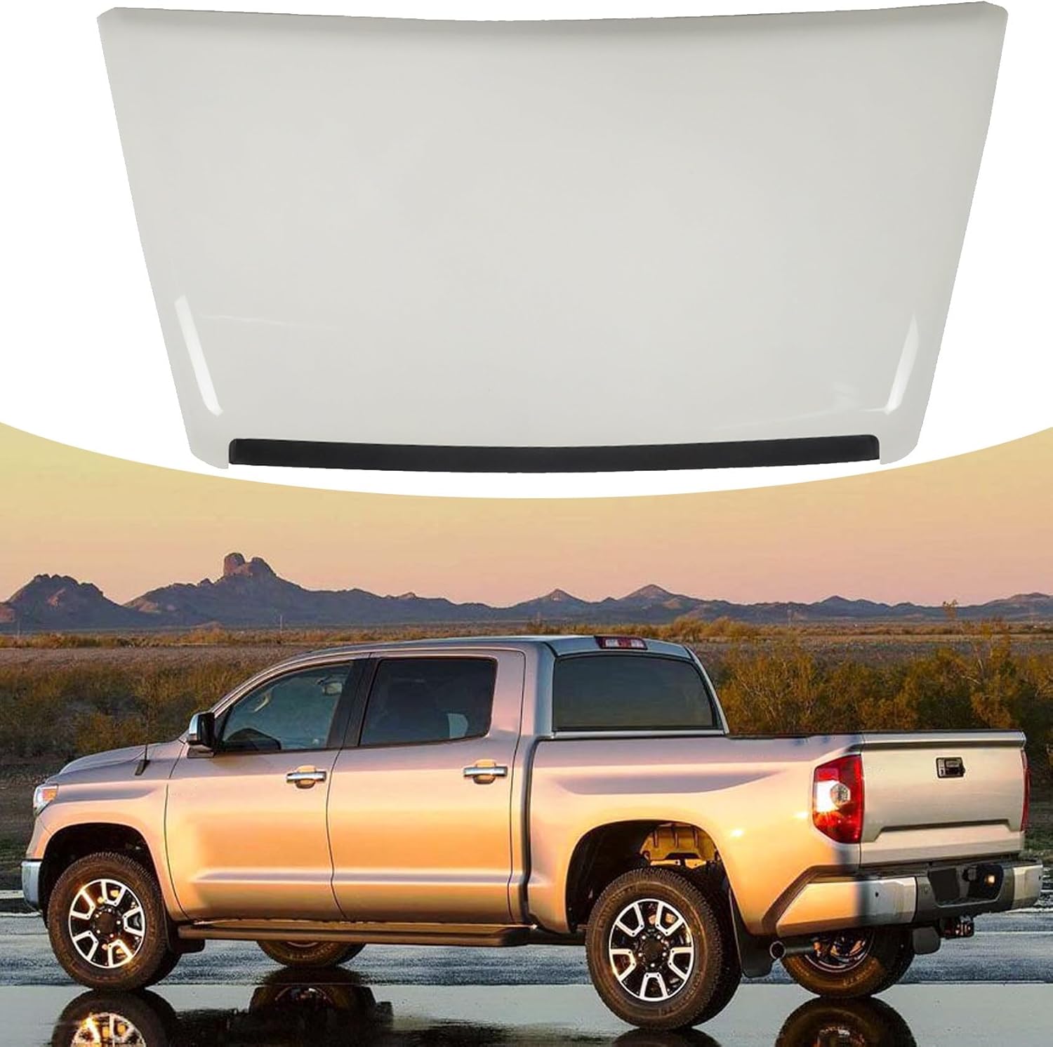 Hood Bulge Scoop White Front Upper Replacement for 2014-2021 Tundra TRD Pro Sport Style