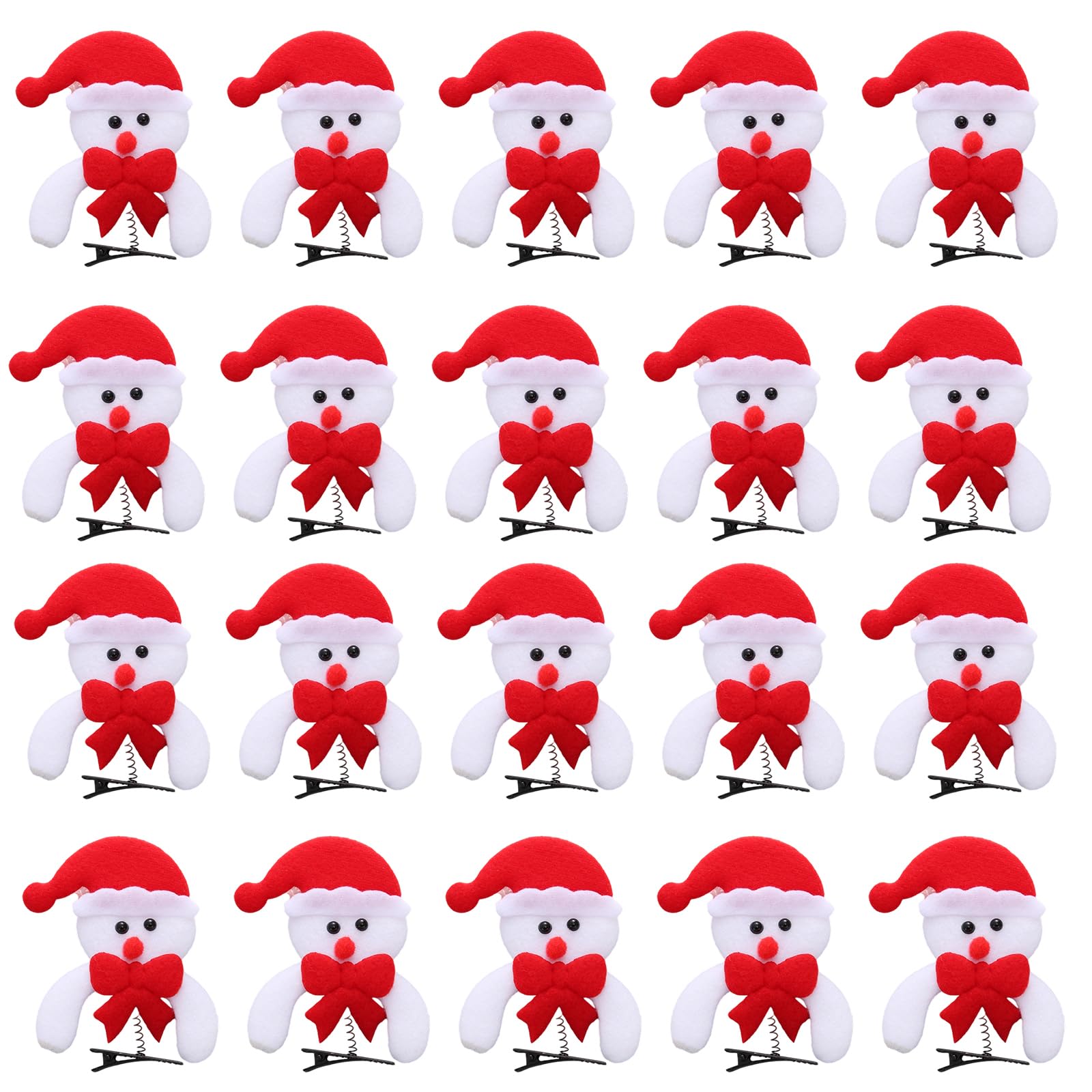 YUXITA 20PCS Christmas Hair Clip For Sequins Spring Clip With Snowflakes Reindeer Design