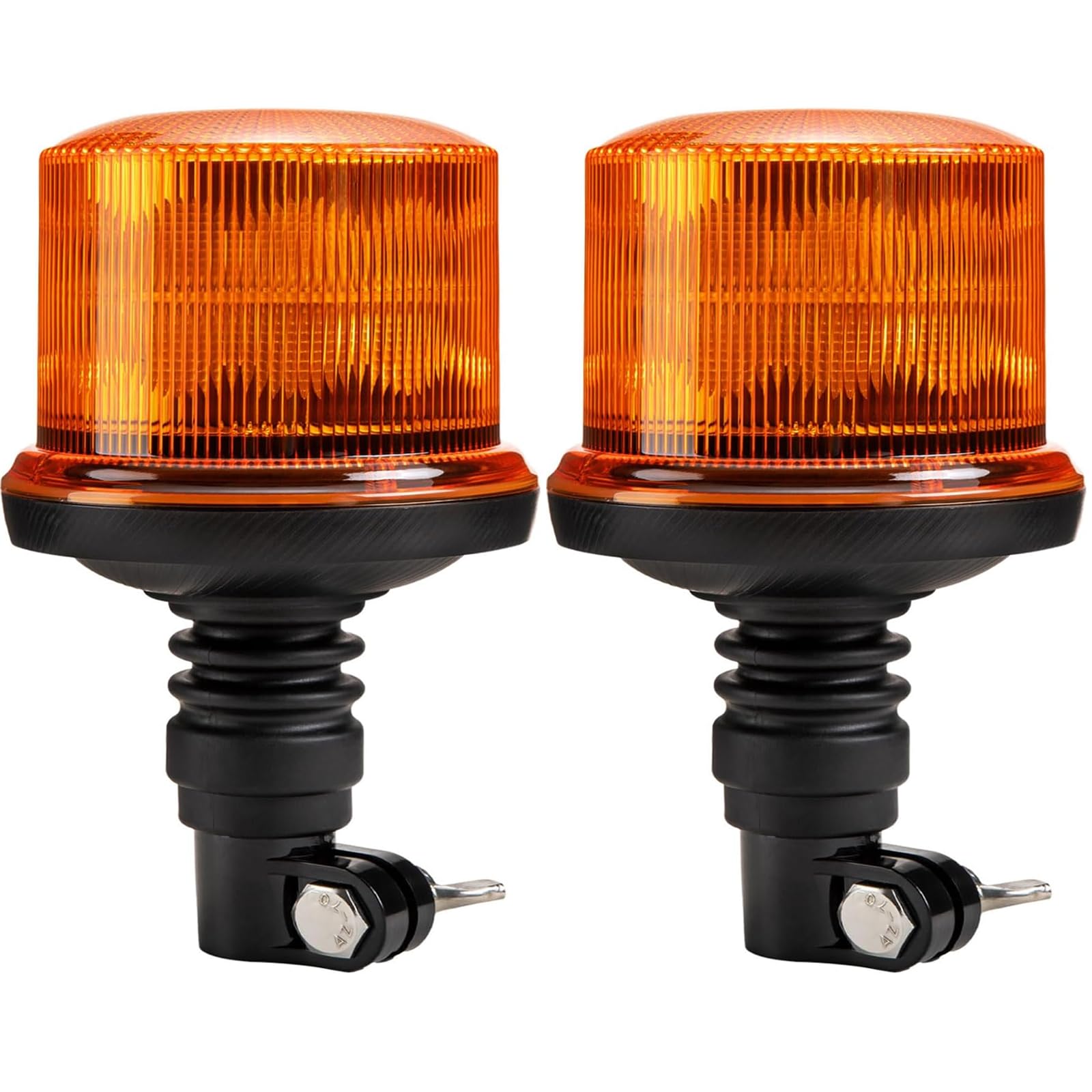 2 Stück LED Rundumleuchte, Orange Warnleuchte, 4 rotierende Muster 1 Kreuzfahrt 12V-24V DC IP67 für Auto, UTV, Traktor, Gabelstapler, Golfwagen