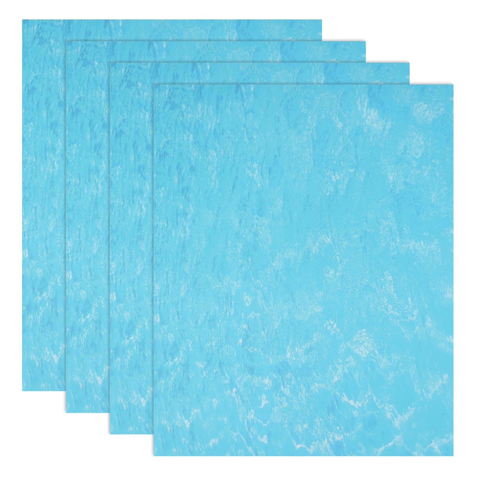sourcing map 4 Pcs Ripple Water Sticker, Self Adhesive Artificial Water Wave Effect Stickers 11.69"x8.27" Dollhouse Wallpaper Sheets for DIY Dollhouse, Miniature Landscapes, Water Blue