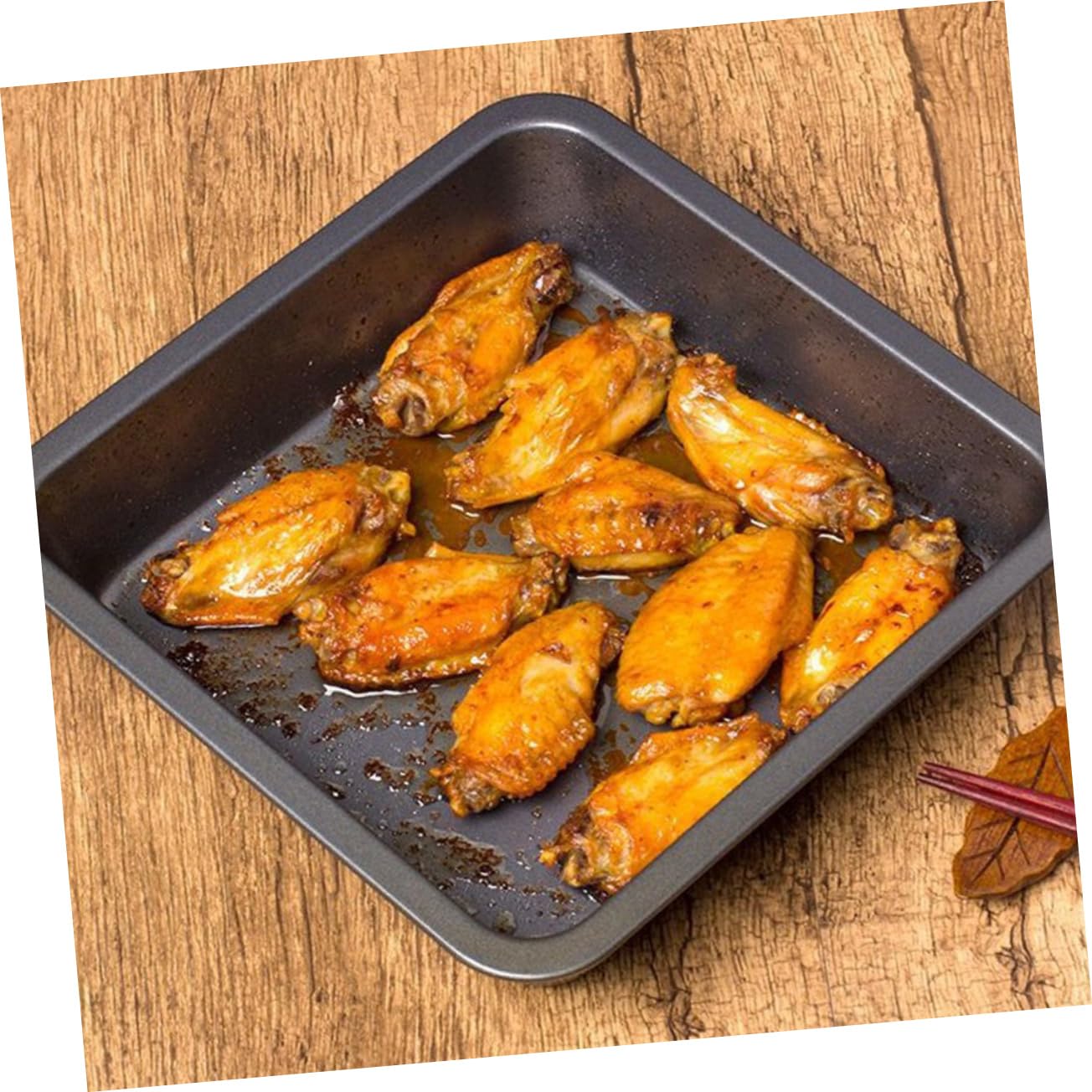 Plaque de Cuisson Carré 20 Cm en Acier Carbone Antiadhésive, Cuisson Uniforme pour Pizza et Barbecue, Compatible Four, Ustensile la Cuisine Professionnel,