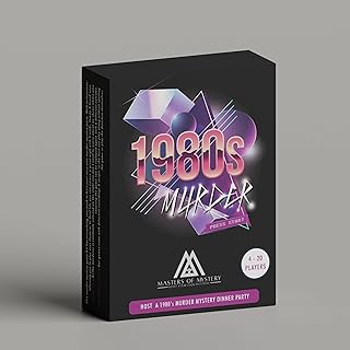Replay-able 1980s Murder Mystery Dinner Party Game for Up to 20 Adults - Host Your Own Dinner Party Game Night - 1980s Movies & Pop Icons Theme - 1980s Fancy Dress Dinner Party
