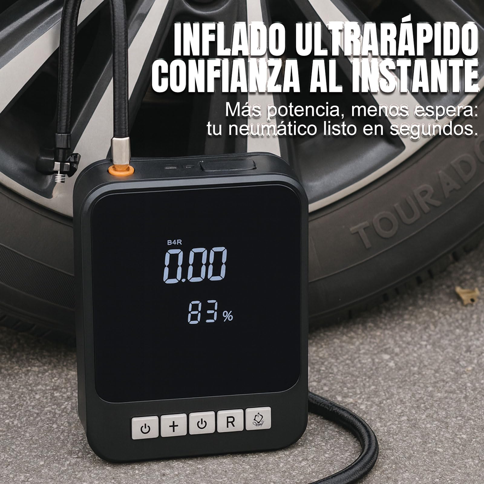 Arrancador de Batería de Coche 1000A con Compresor de Aire 150 PSI -Jump Starter 12V e Inflador de Neumáticos Portátil 60W, Pantalla LCD, Batería Externa y Luz LED SOS para Coche,Moto y Bici