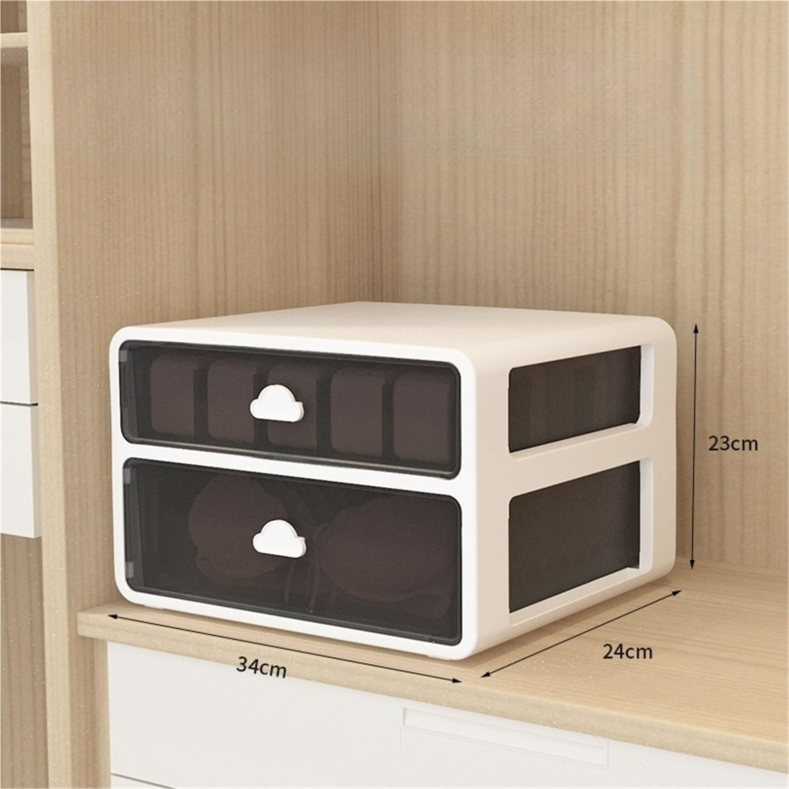 boite rangement sous vetement Tiroir boîte de rangement lingerie-tiroir ménage Transparent bureau deux en un multifonctionnel organisateur dressing(Bra underwear)
