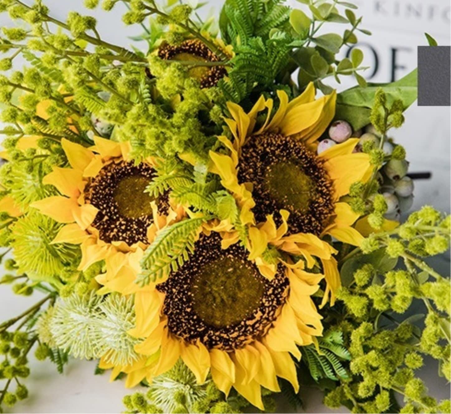 Künstliche Blumen Wunderschön Künstliche Blumen, Künstliche Sonnenblumen, Seidenblumenstrauß, Vasen-Set, Heimdekoration Künstliche Blumen wie Echt (Color : B, Size : 45cm)