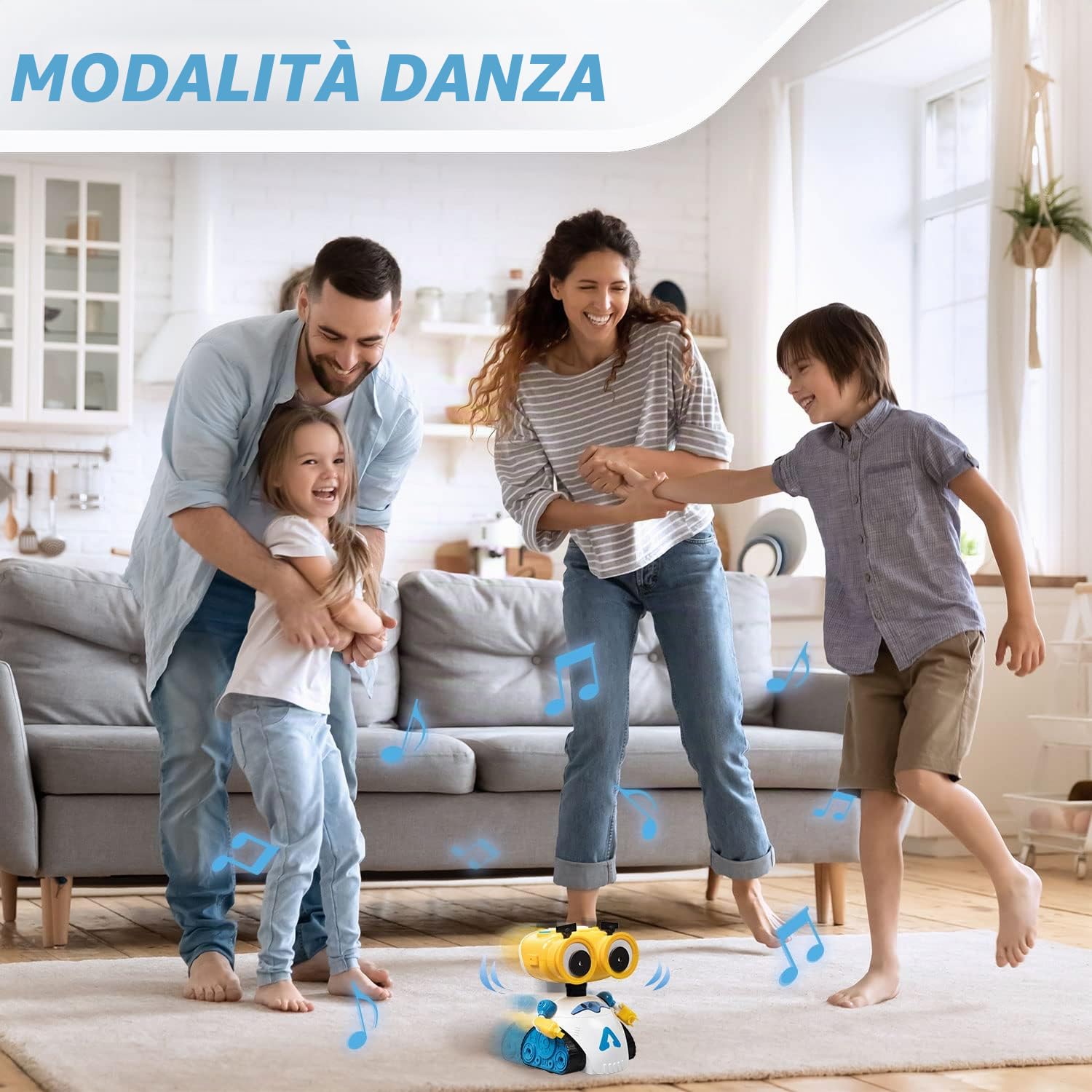 Xtrem Bots - Andy | Robot Bambini | Robot Giocattolo | Robots Per Bambini Dai 4 Anni In Su | Programmabile 30 Azioni | STEM | Regalo Bambino 4 Anni O Piú