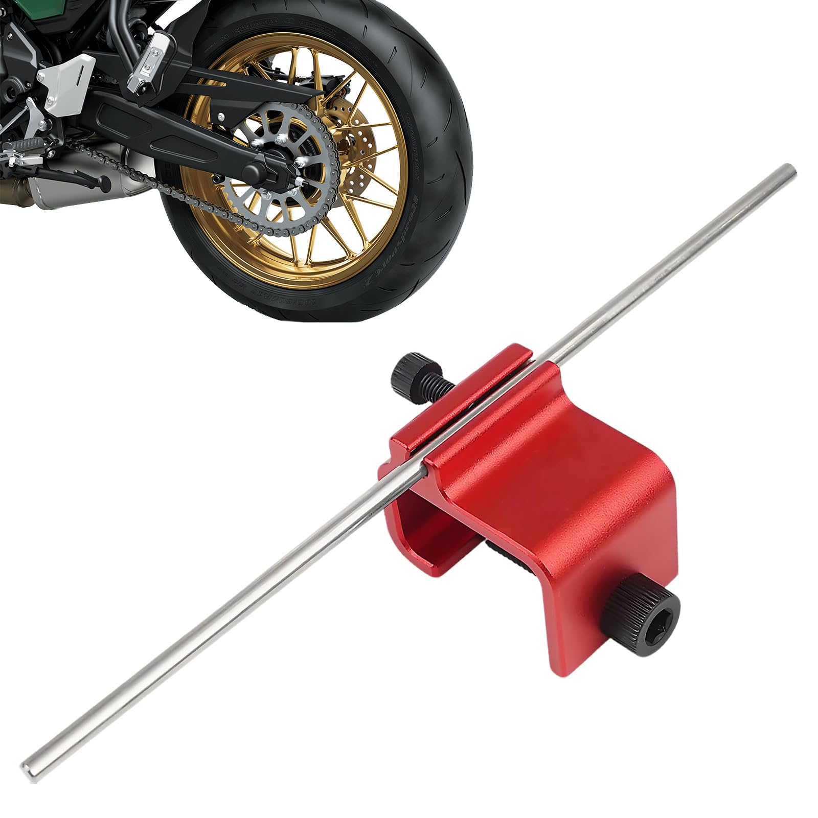 Remachadora Cadena Moto Universal Chain Alignment Tool Resistente Corrosión Herramientas de Alineación Aleación Aluminio para Motocicletas Vehículos Todo Terreno Bicicletas