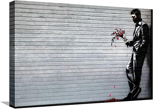 ART.COM Lienzo decorativo para pared, diseño de Hustler Club de Banksy, decoración botánica, 24 x 16 pulgadas