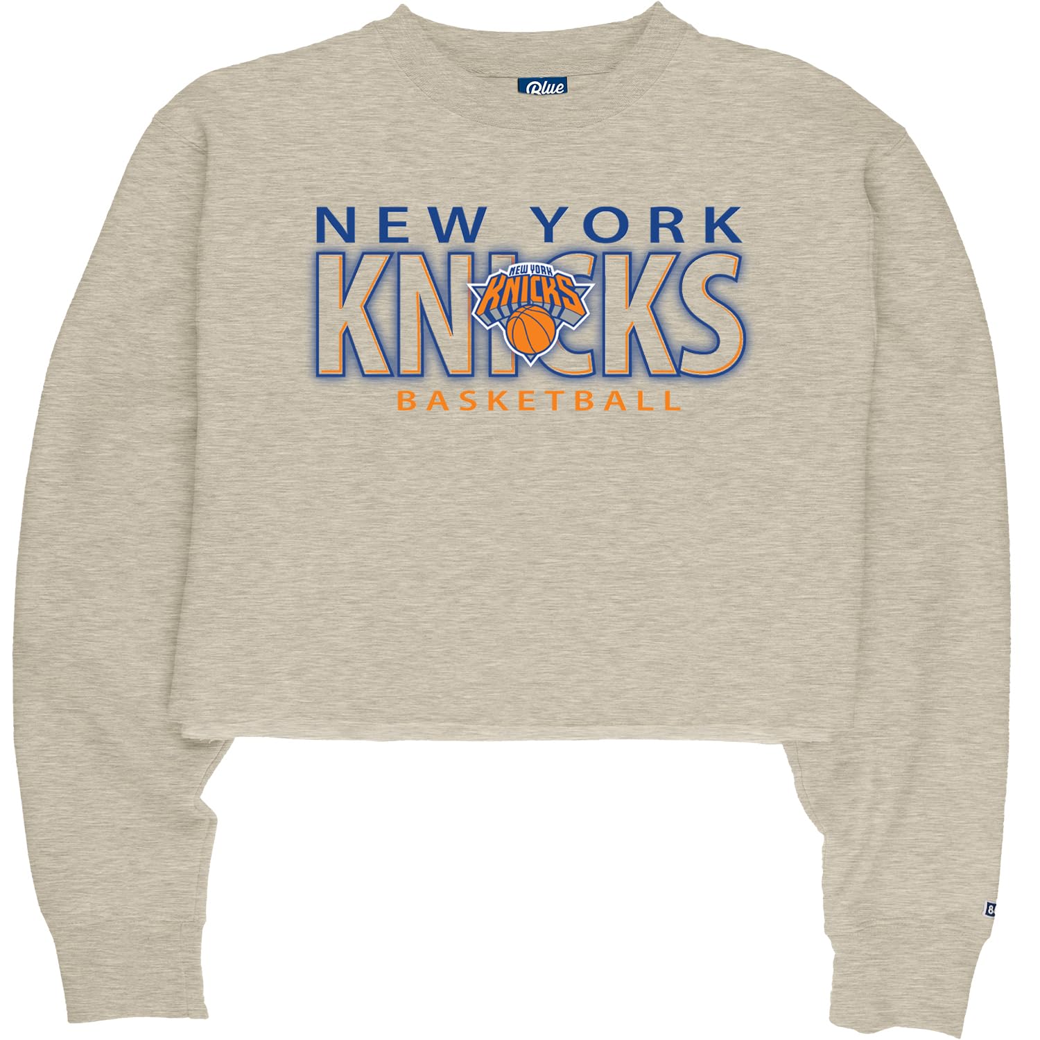 Blue 84 Women's Standard NBA Officially Licensed Cropped Crewneck Sweatshirt Oatmeal