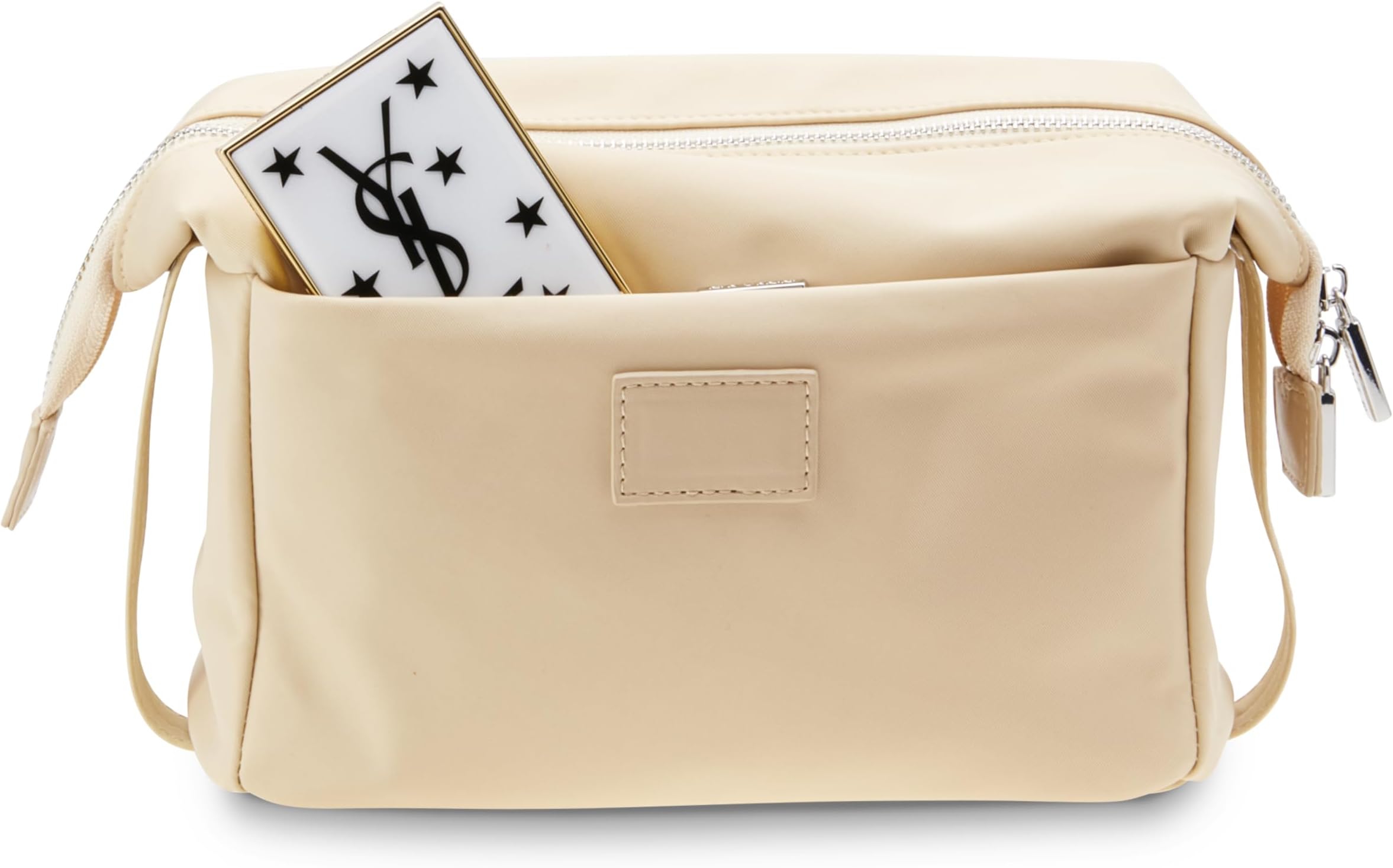 Jet Setter Travel Case Beige Soft Flexible and Foldable Makeup Cosmetic Travel Bag